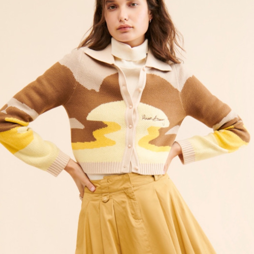 New Anthropologie x House of Sunny The Dunes Tripper Cardigan Sz 6